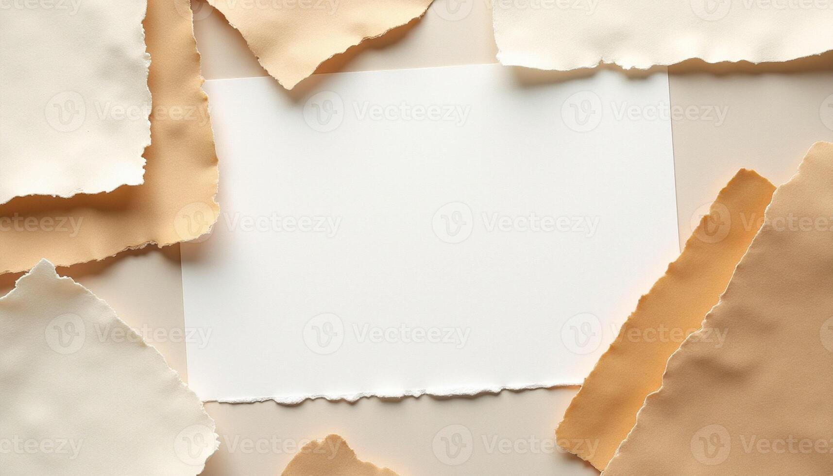 Torn paper with blank paper on top of it photo
