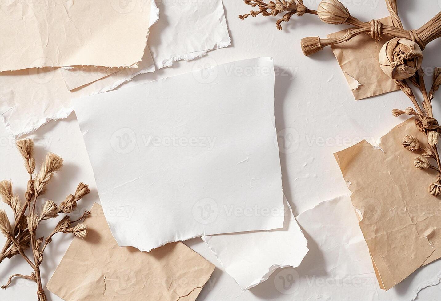 Torn Edges with Dried Leaves photo