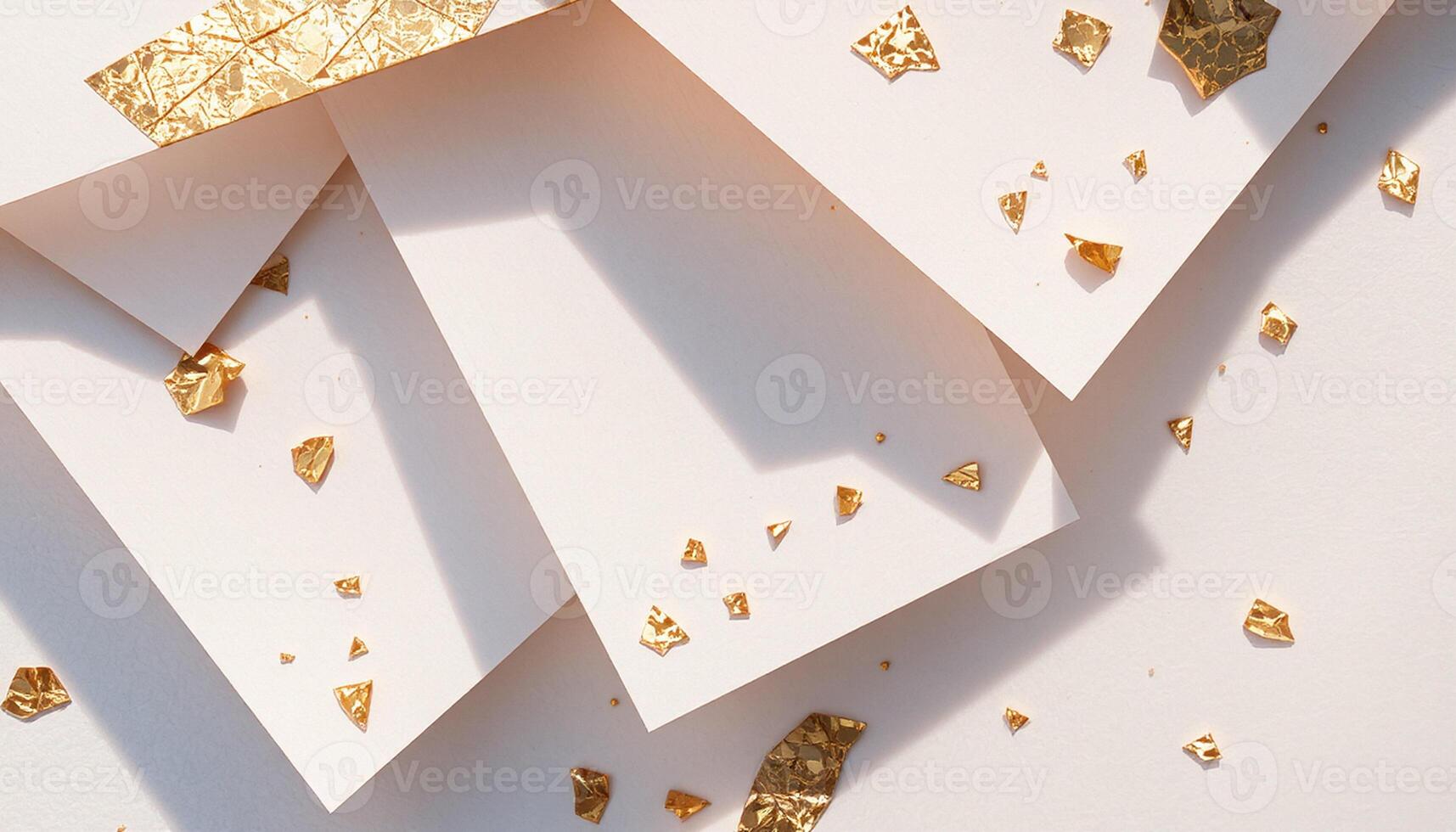 Gold foil paper with white background photo