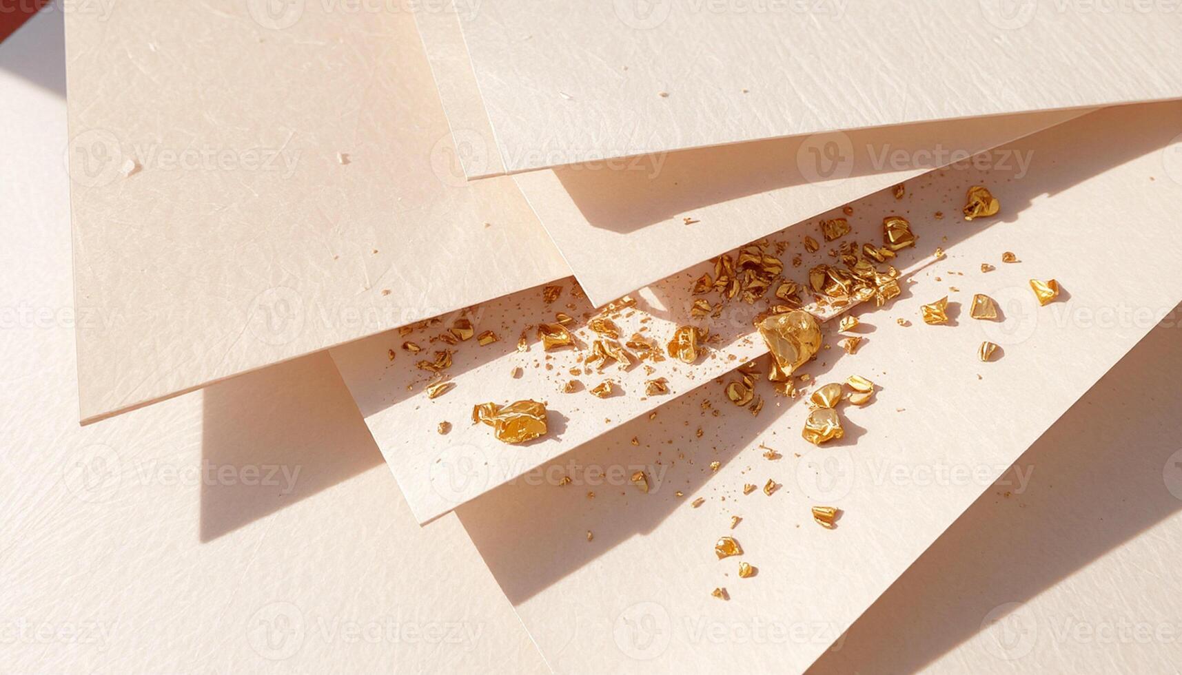 Beige Stationery with Gold Specks photo