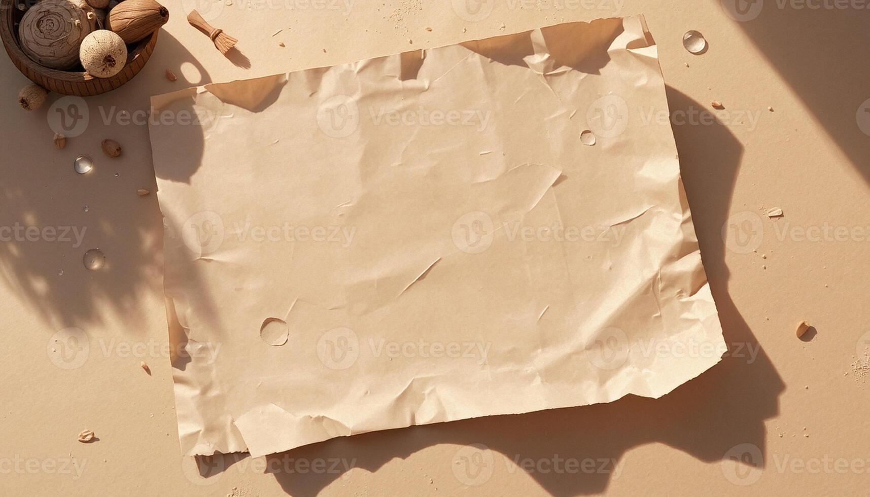 A piece of paper and a bowl of nuts on a table photo