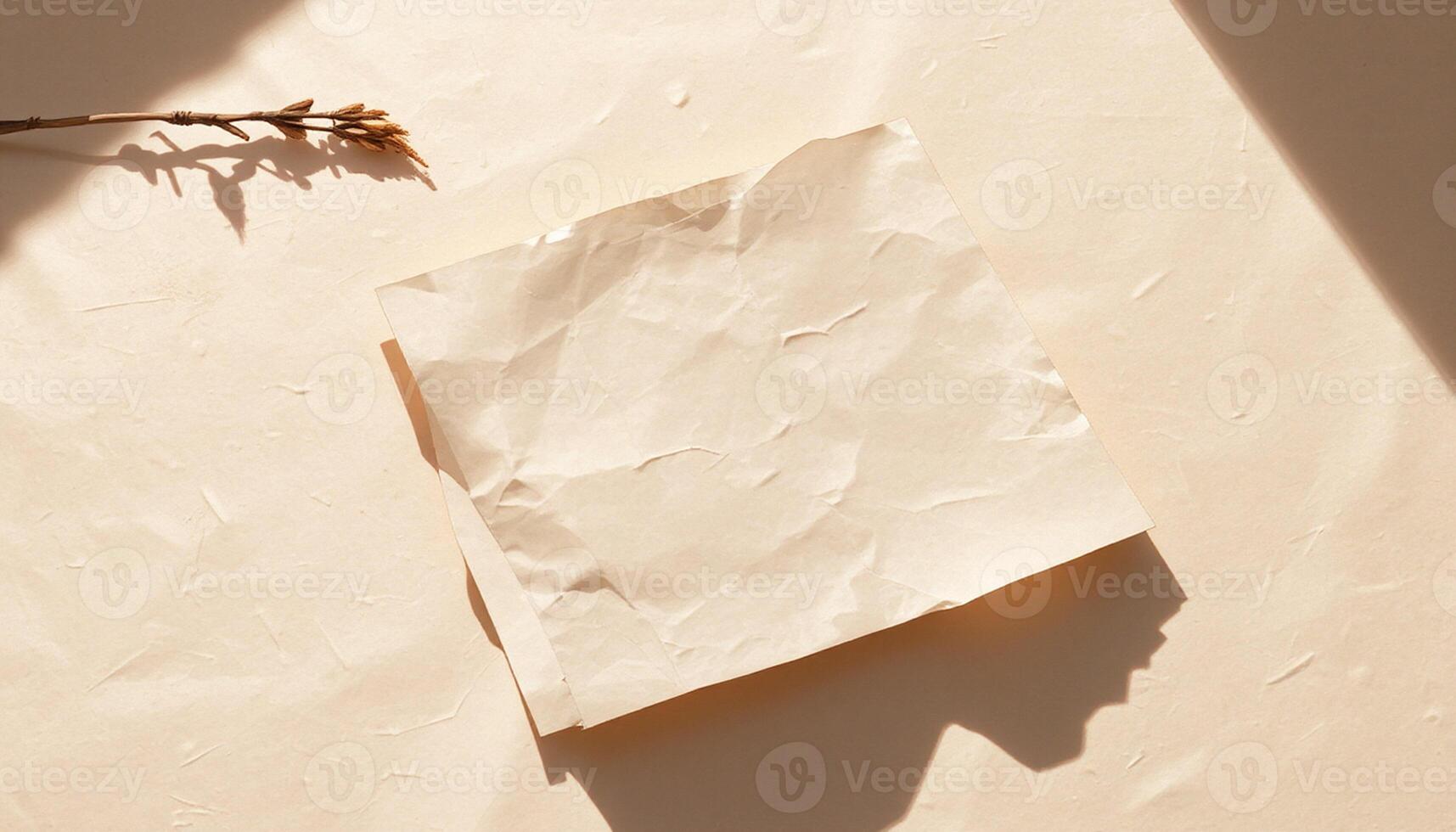 A piece of paper laying on a table with a plant photo