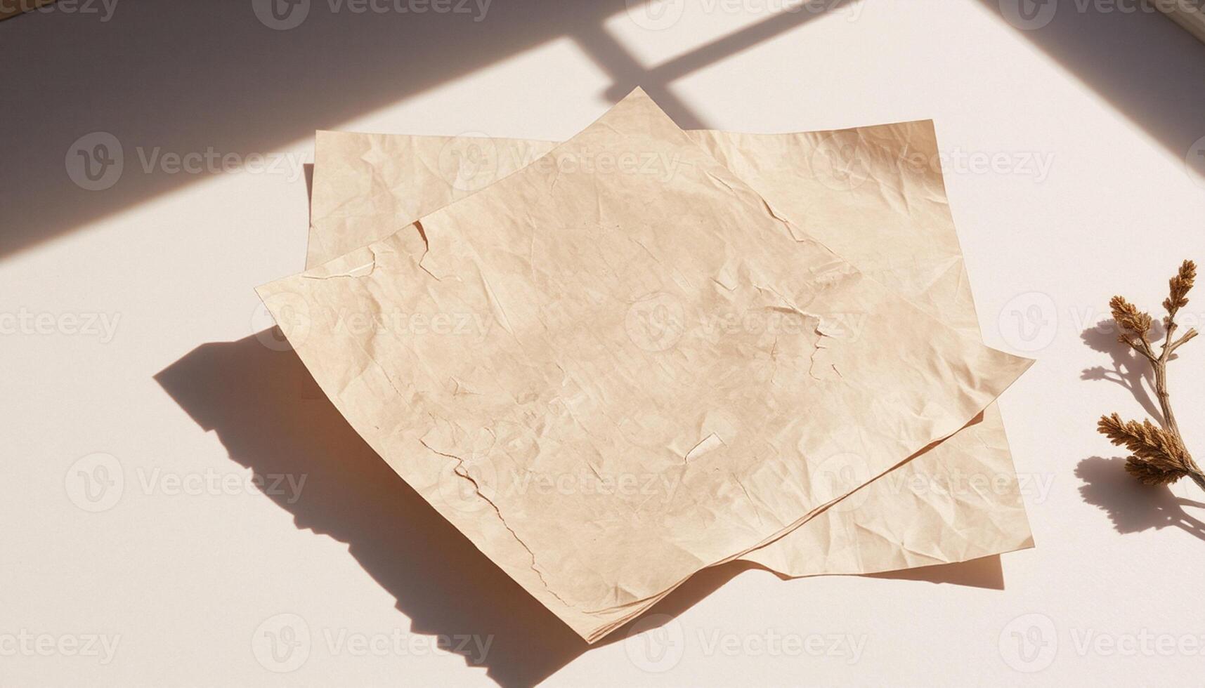 Single Sprig on Textured Sheet photo
