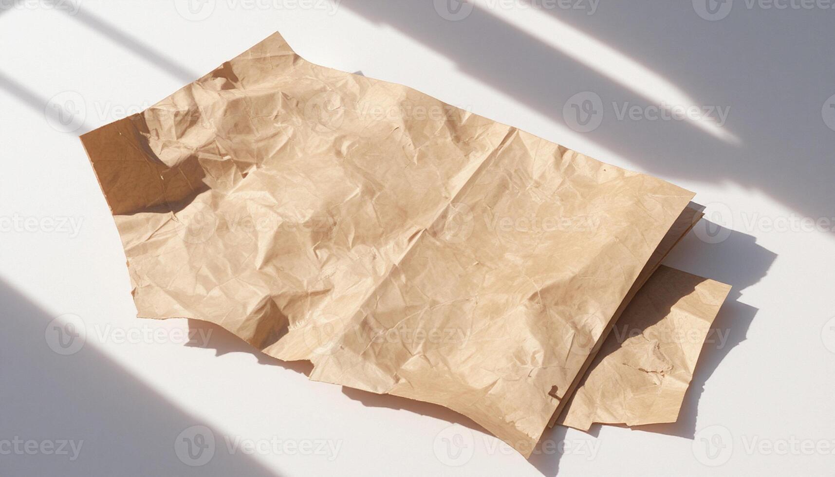 A piece of brown paper on a white surface photo