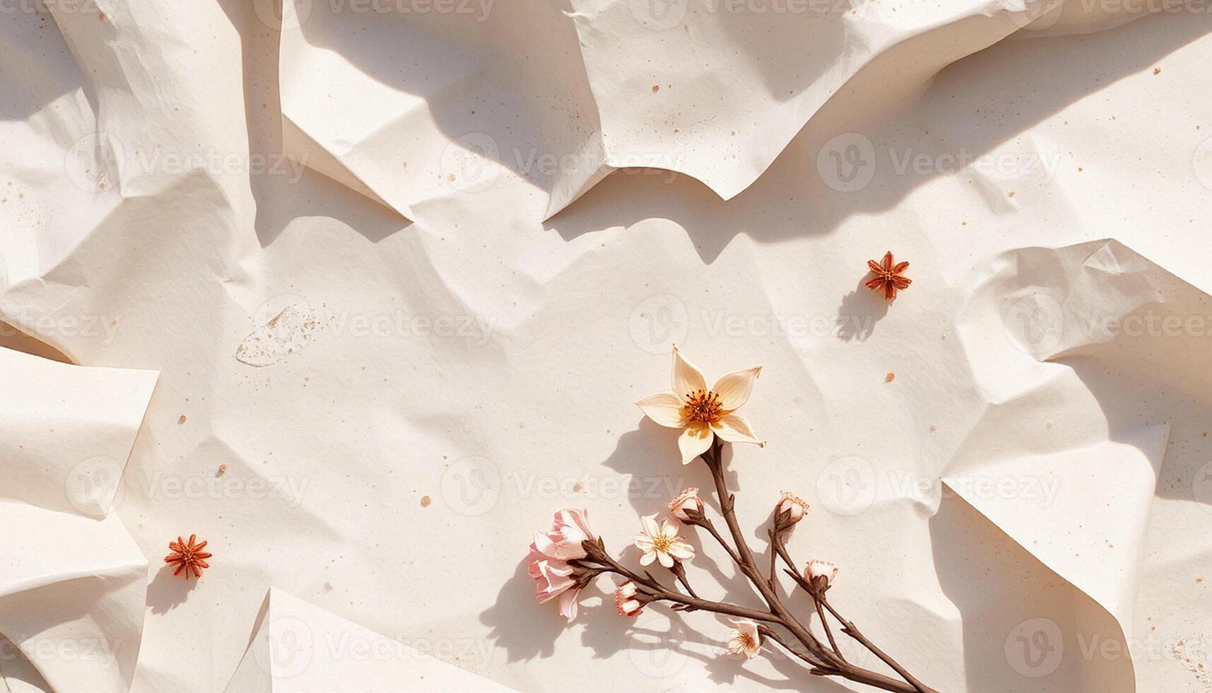 Delicate Floral Trio on Paper photo