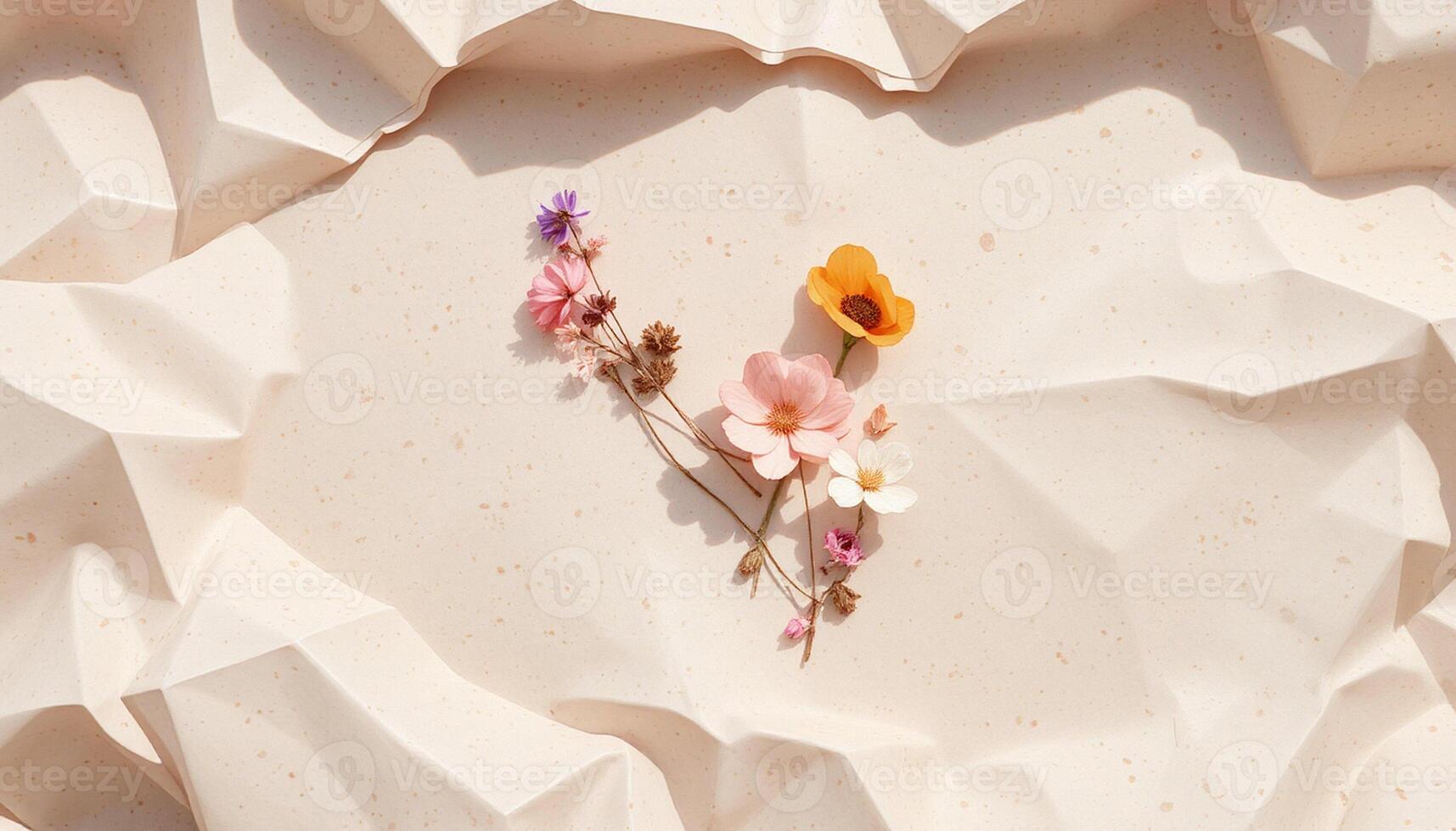 Crimson Blooms Paper Mockup photo