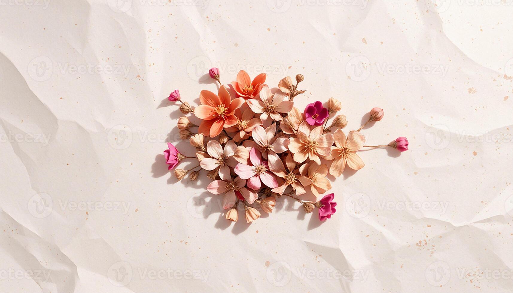 A bunch of flowers on a white background photo