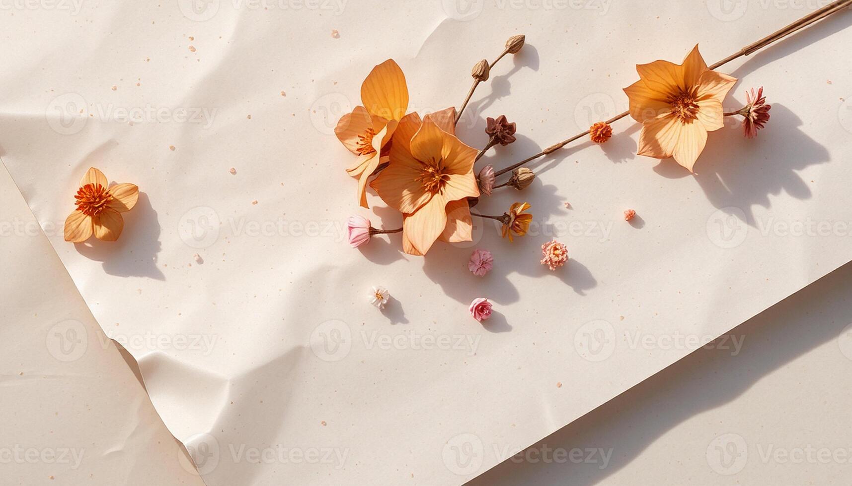Yellow Flower on Folded Sheet photo
