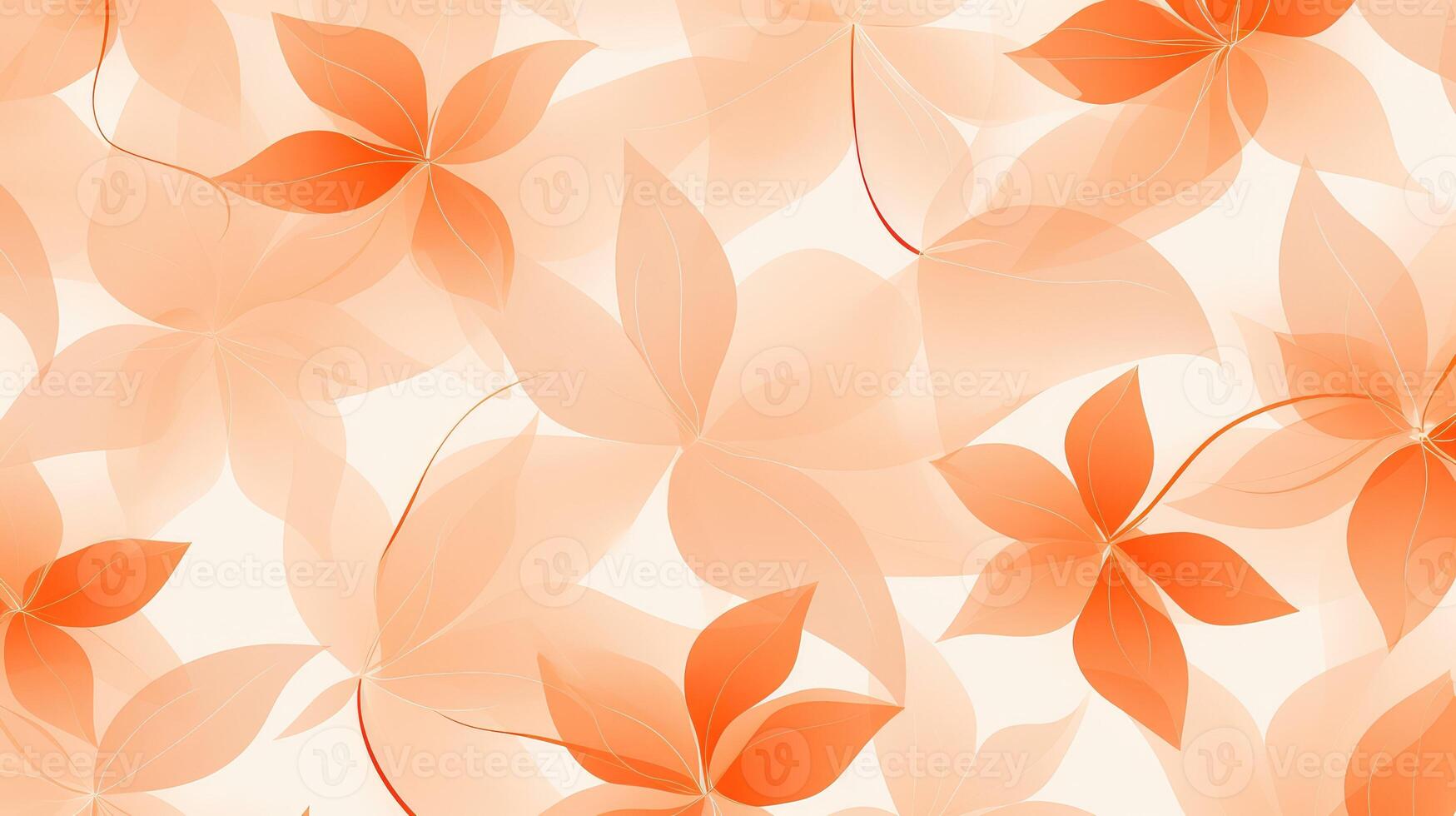 leaves orange seamless pattern photo