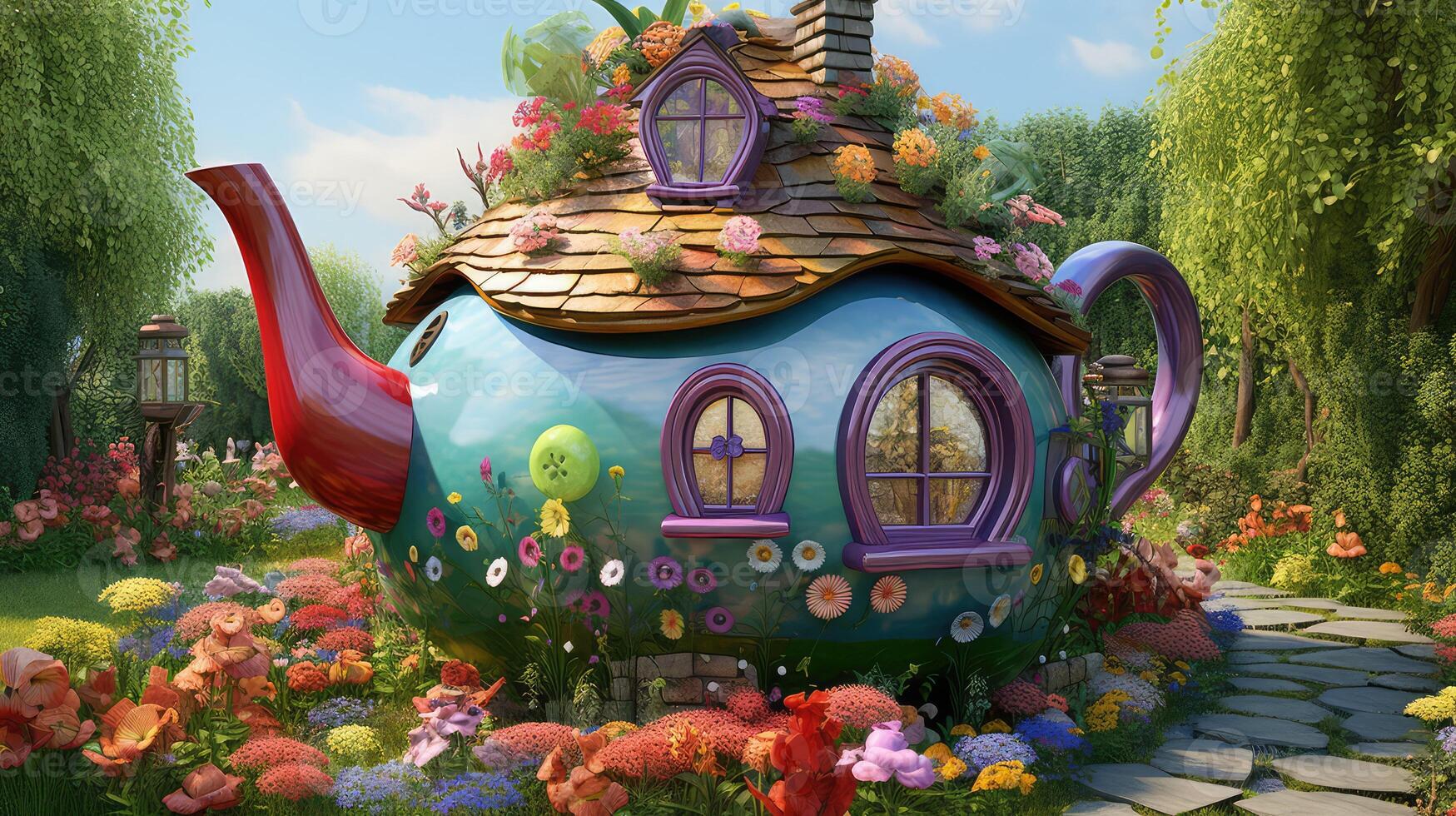 colorful cartoon house photo