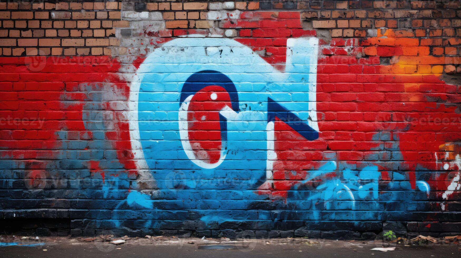 brick blue question mark photo