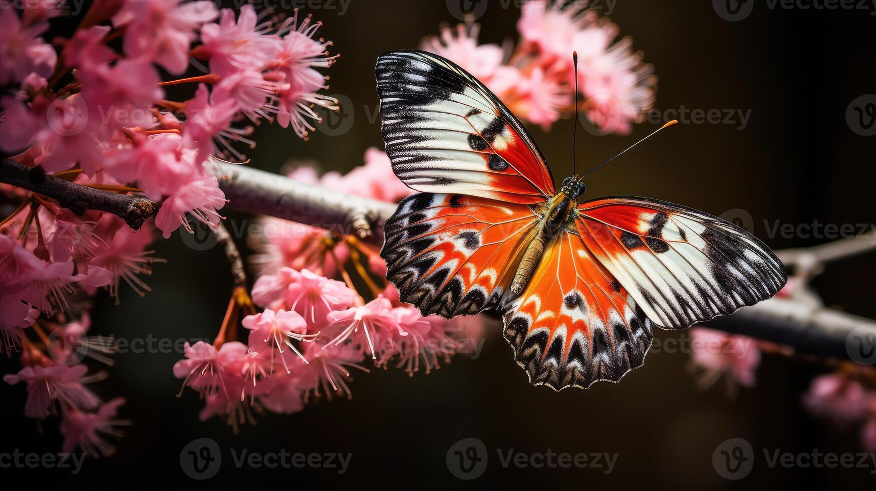 flower butterfly tree photo