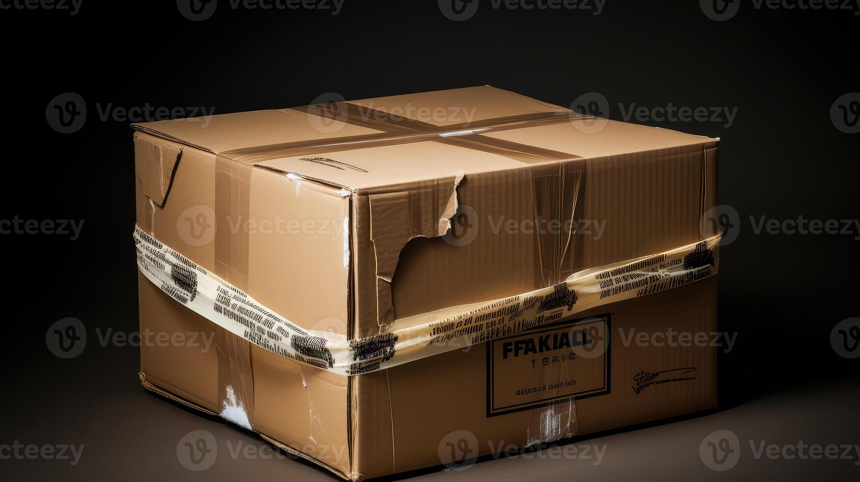 cardboard fragile taped box photo