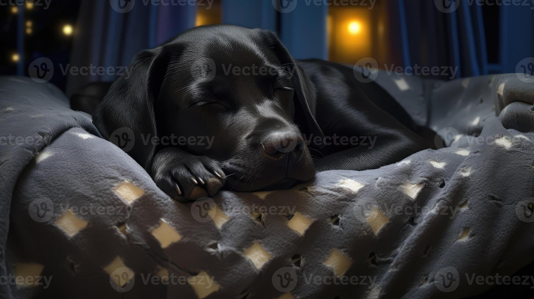 sleeping black dog lab photo
