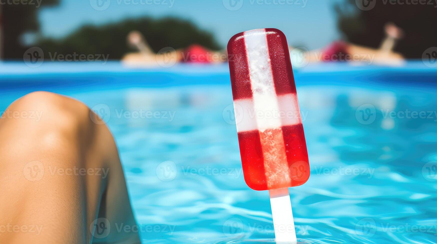summer red white blue popsicle photo