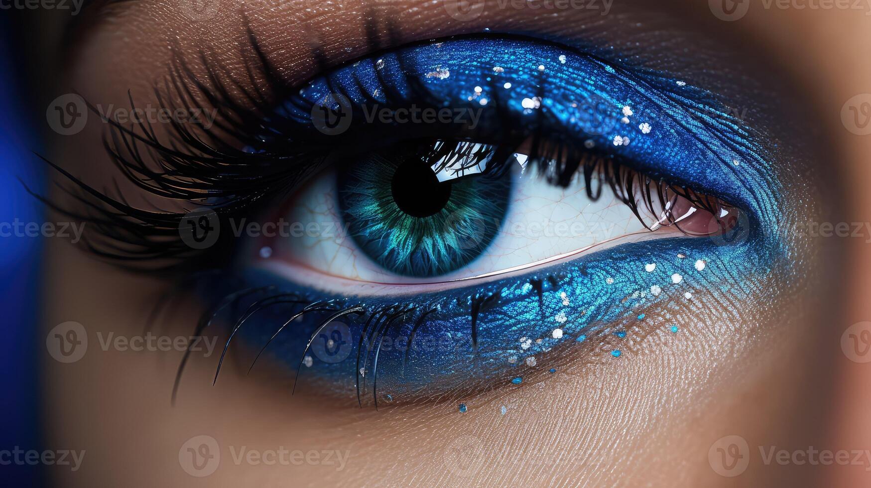 striking blue eye shadow photo