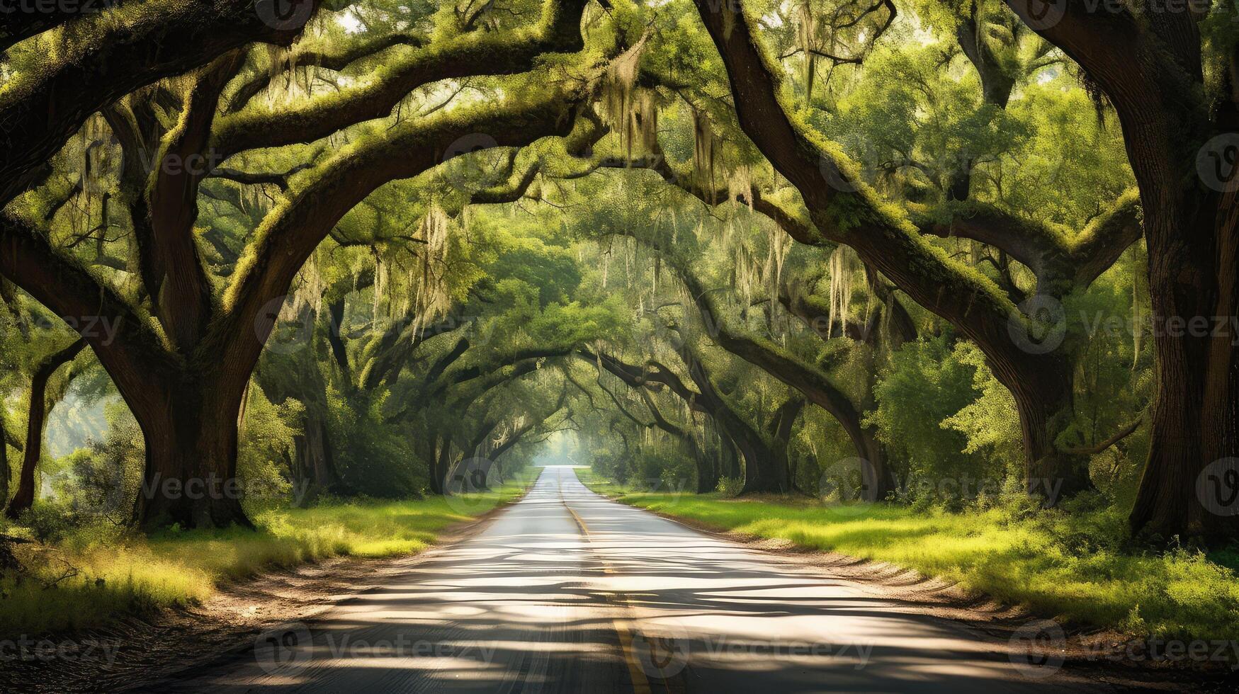 country trees on road photo