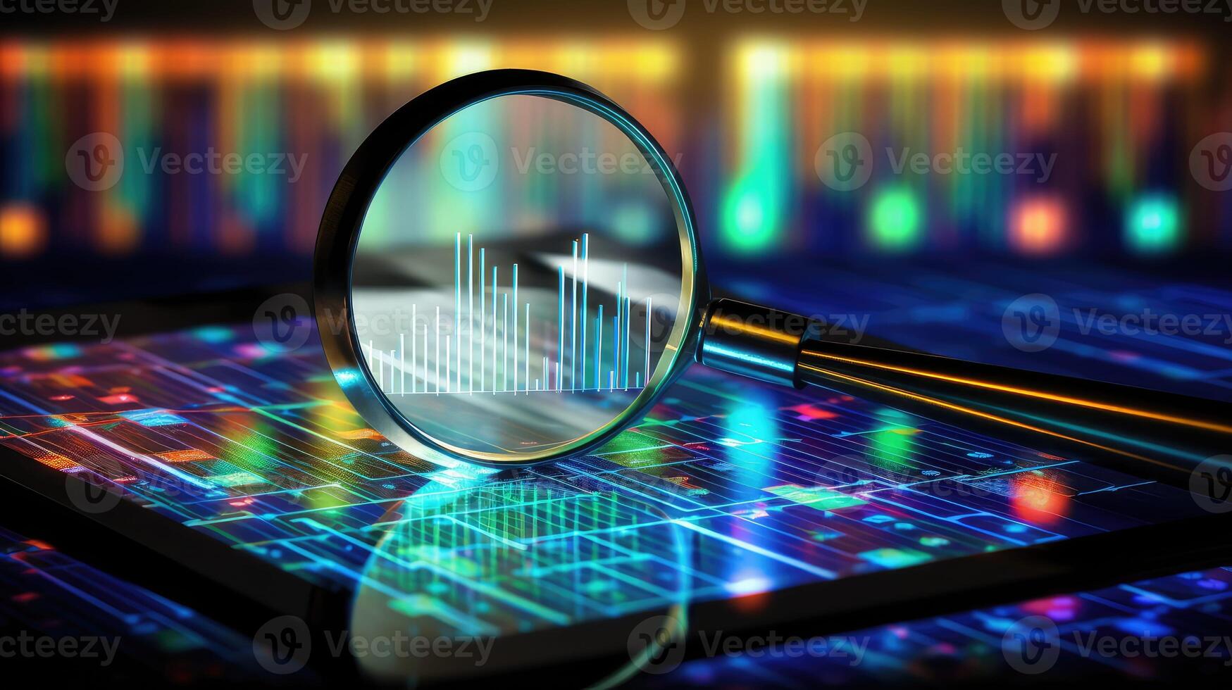 technology magnifying glass data photo