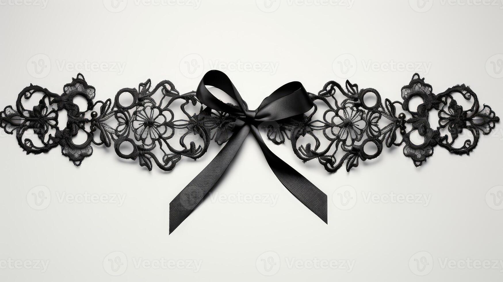 intricate black lace ribbon photo