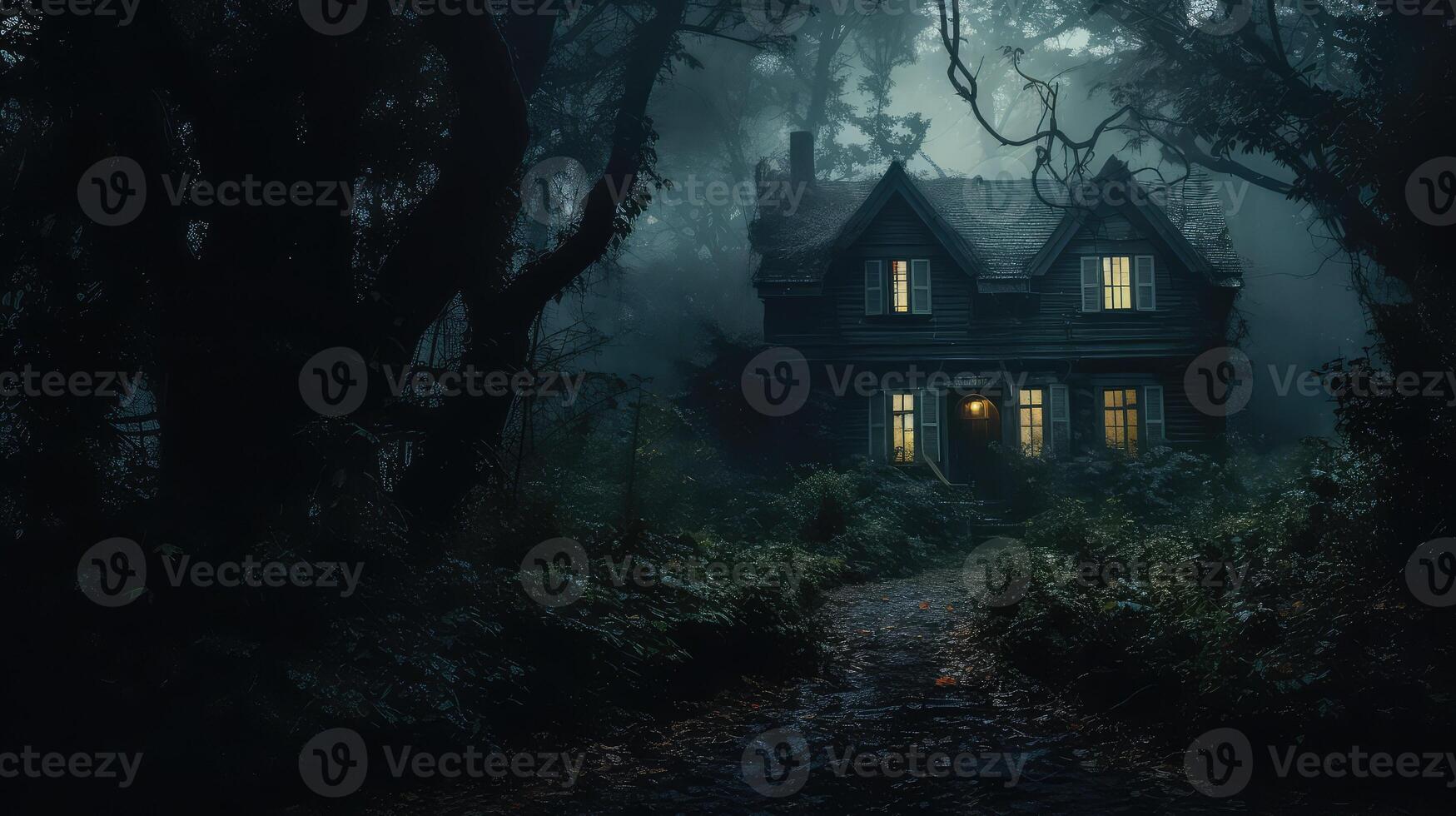 mysterious ominous house photo
