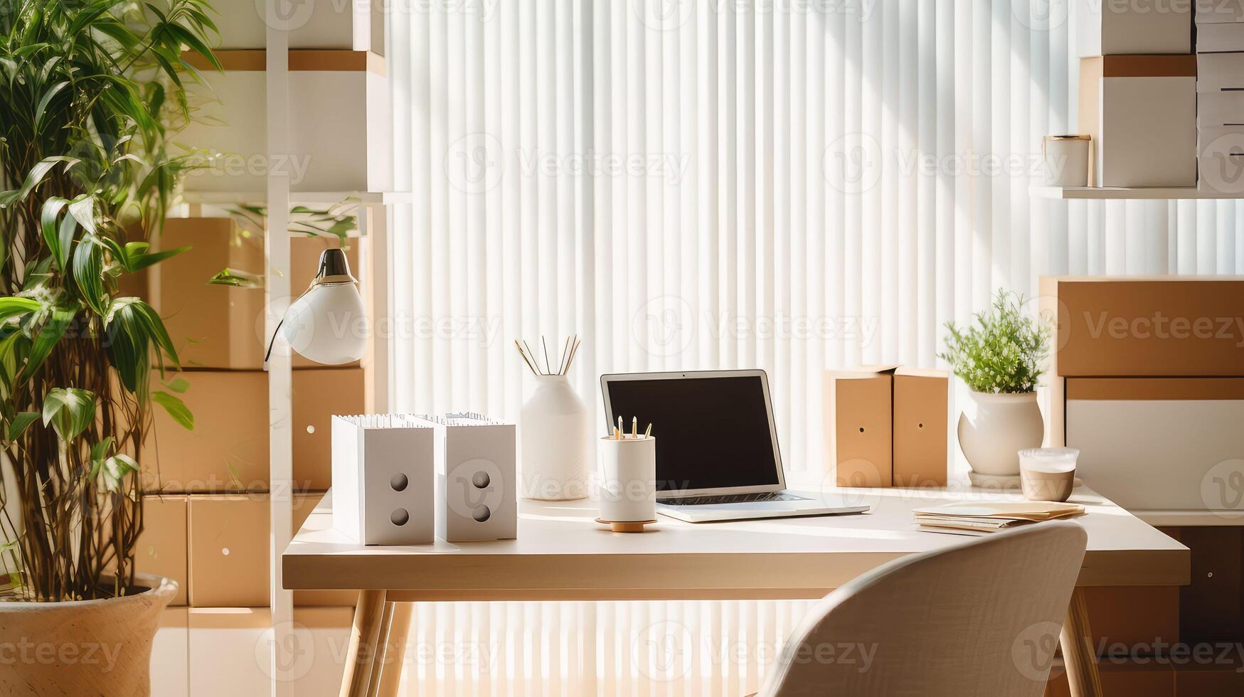desk white corrugated box photo