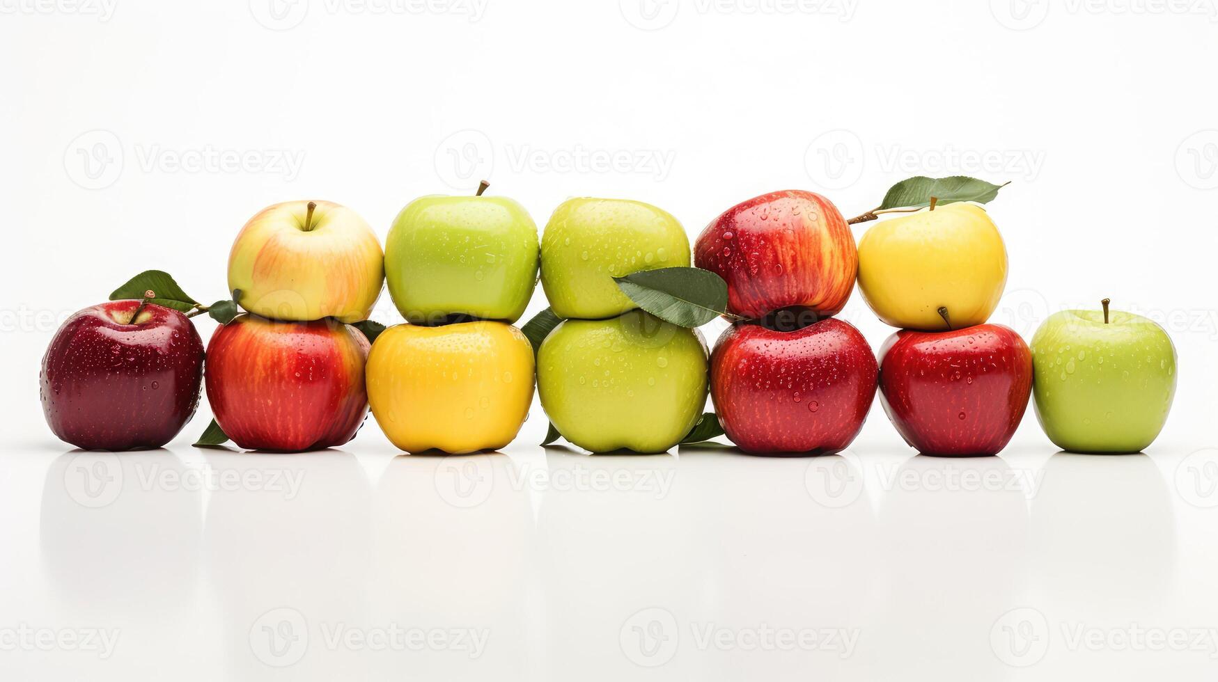 yellow apple white background photo