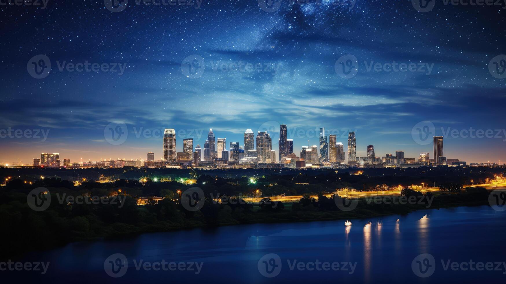 skyline bursting star photo