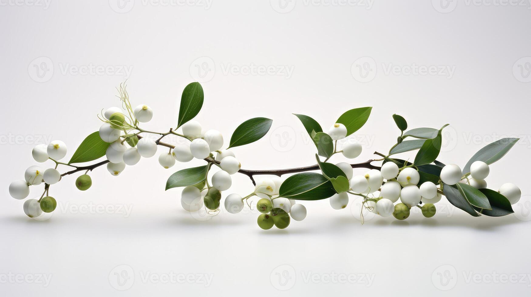 sprig mistletoe on white photo