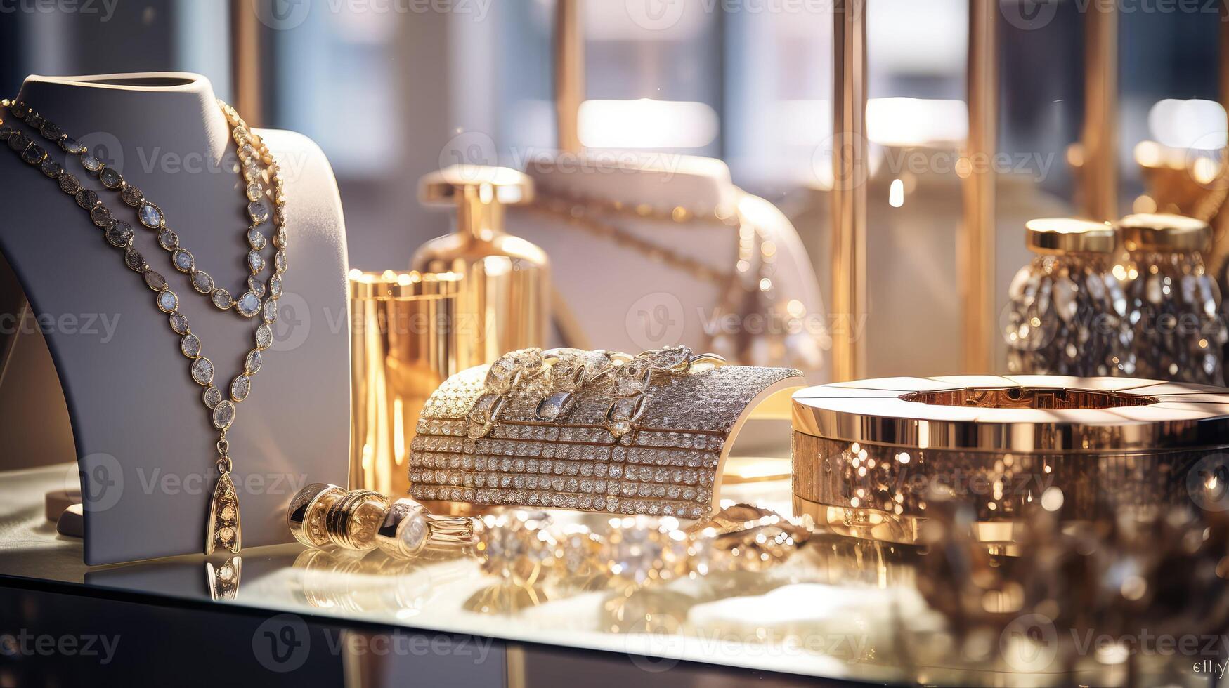 display silver gold photo