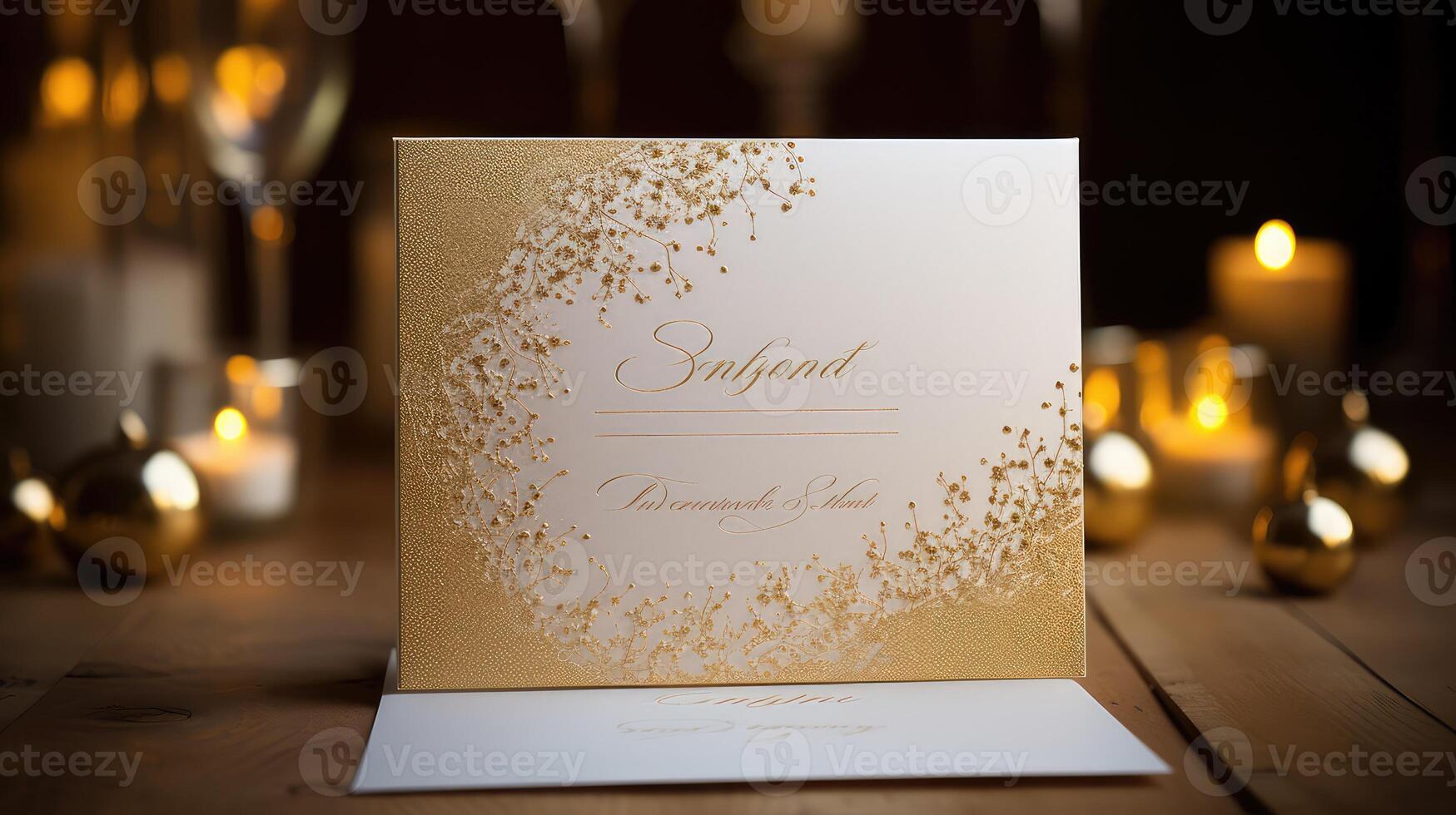 invitation gold font script photo