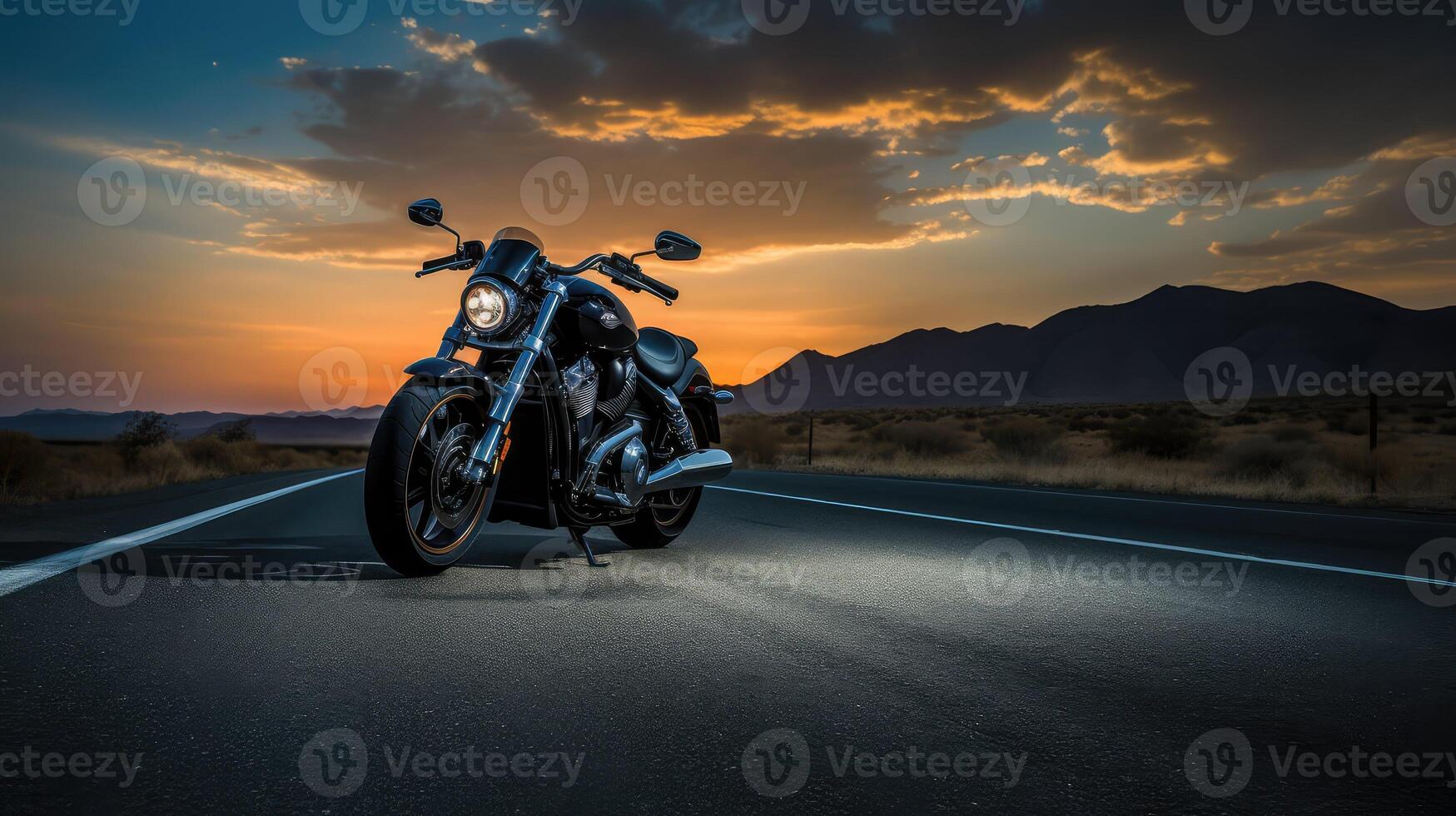 sunhorizon dark motorcycle photo