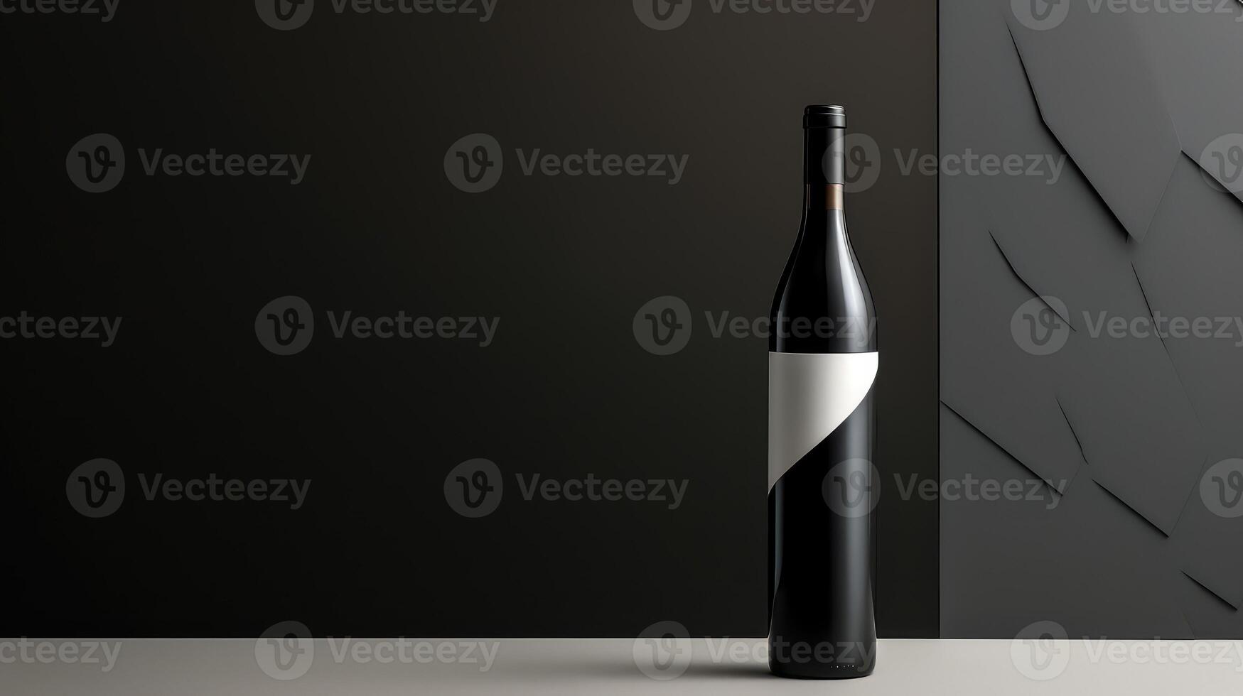 minimalism wine bottle isolated photo