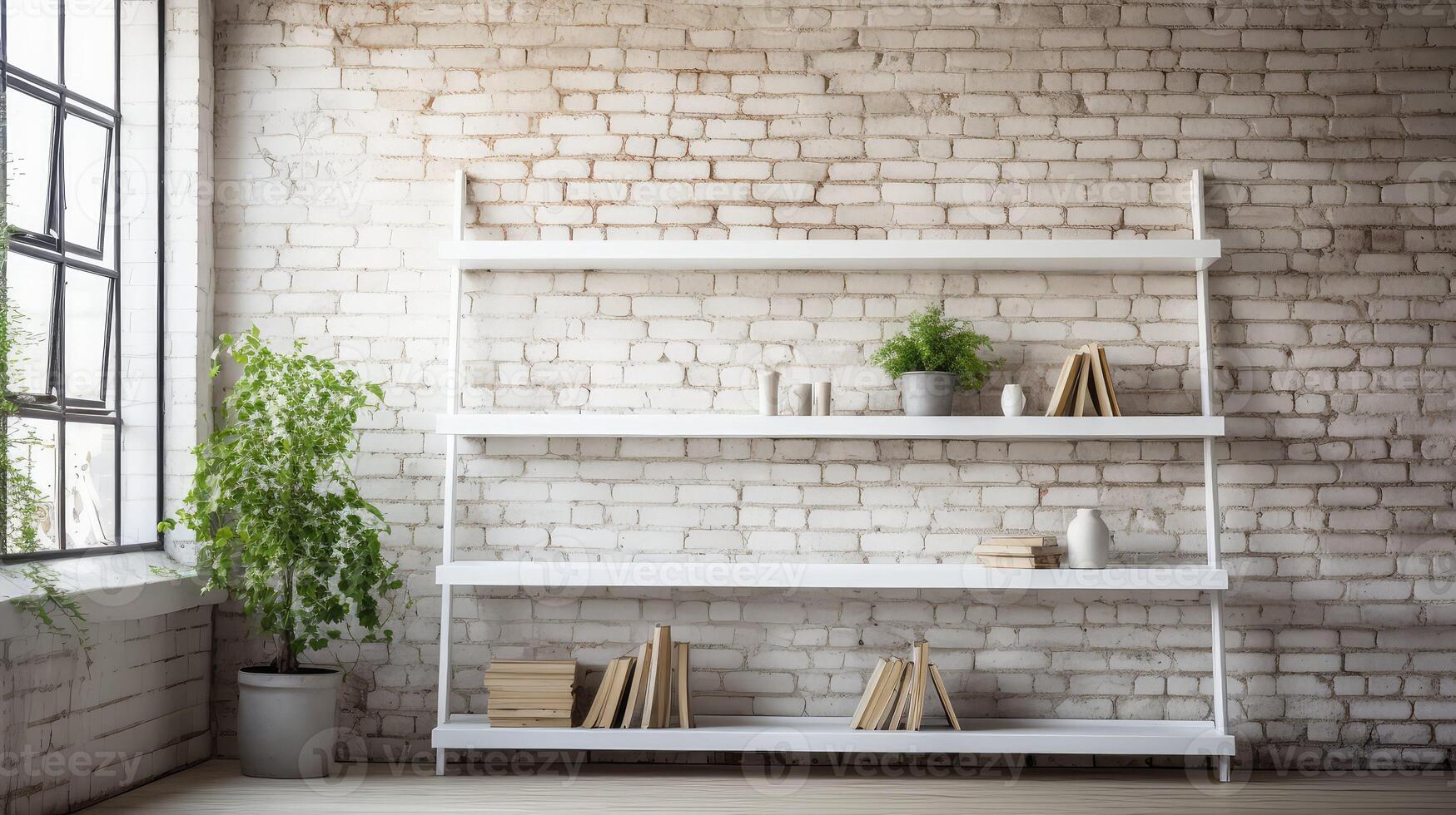 wall white empty shelf photo