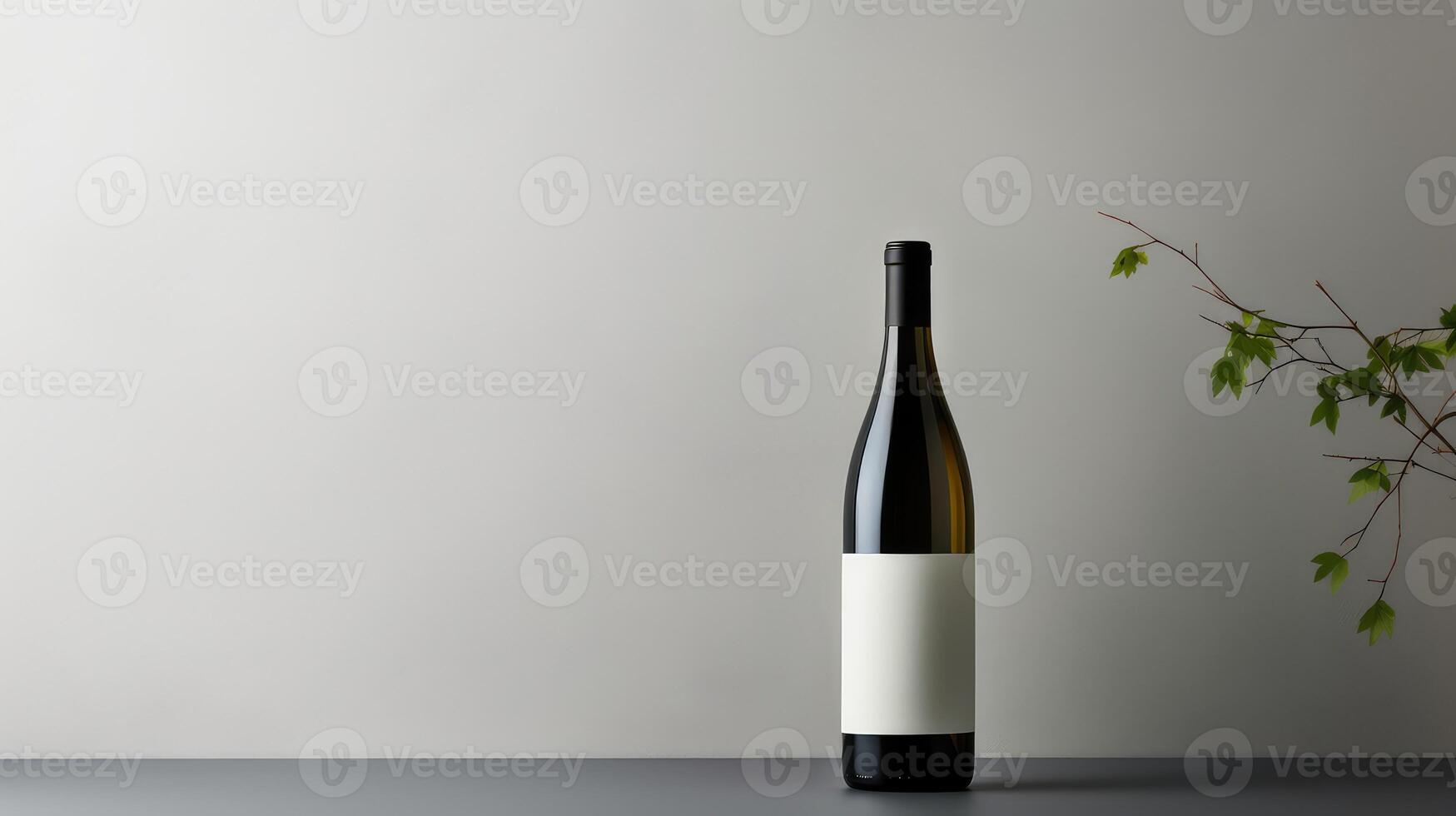 minimalist open wine bottle isolated photo