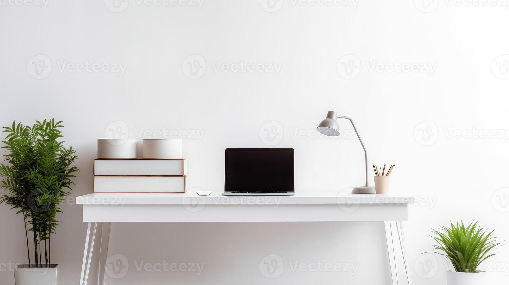 sleek white background office photo
