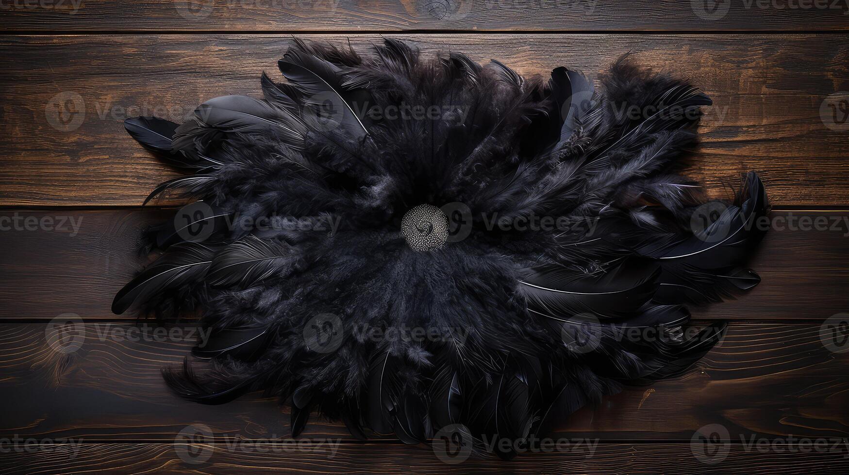 still black feather boa photo