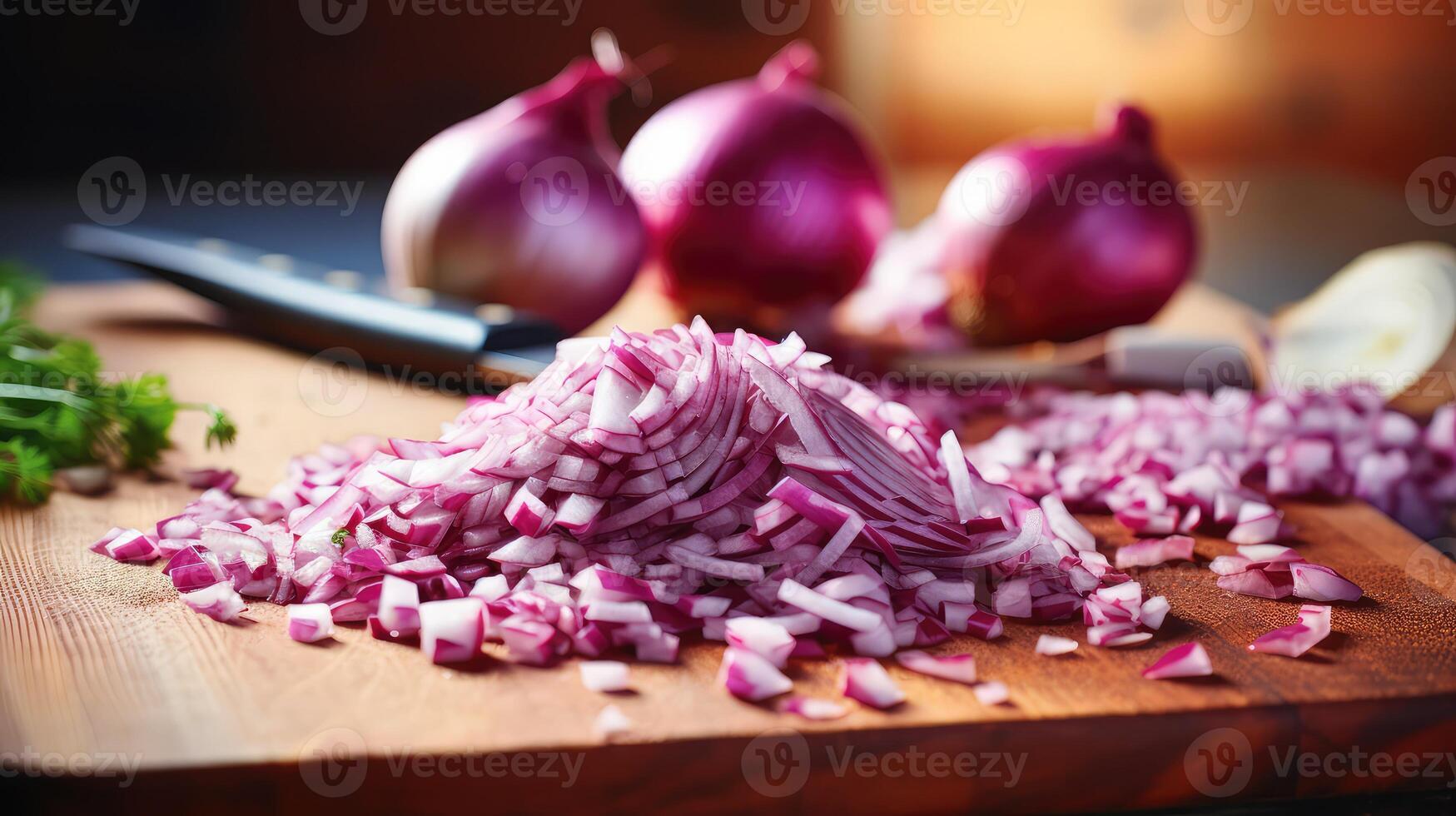 up chopped red onion photo