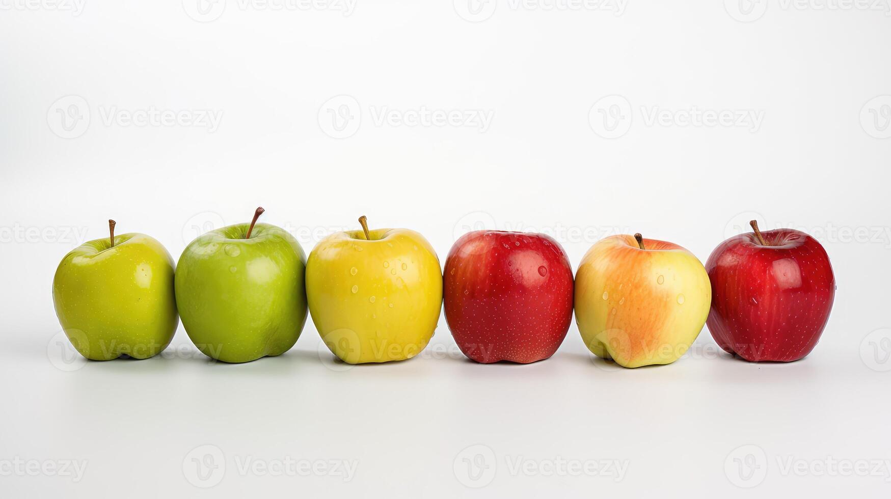 assorted apples on white photo