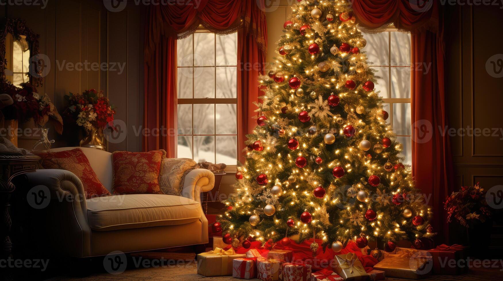 elegance christmas ornament on tree photo