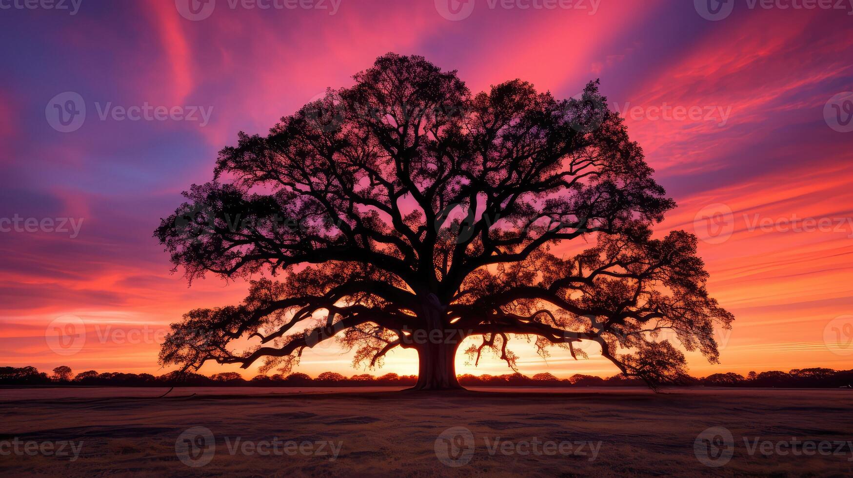 vibrant white oak silhouette photo