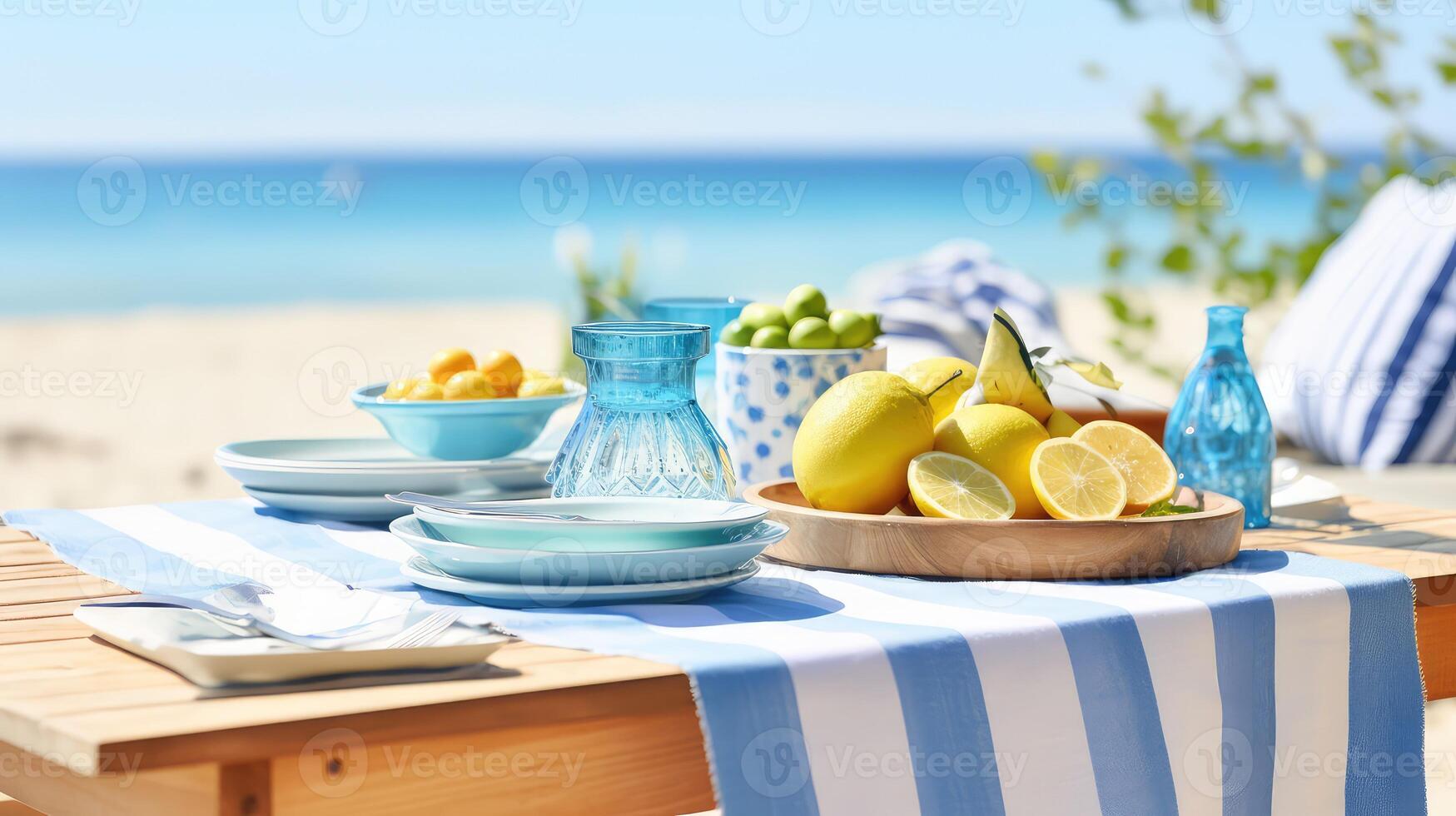 picnic table summer photo