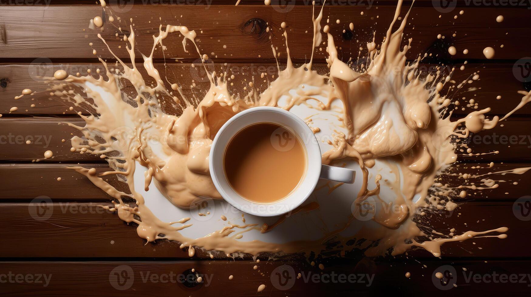 artistic cream coffee splash photo