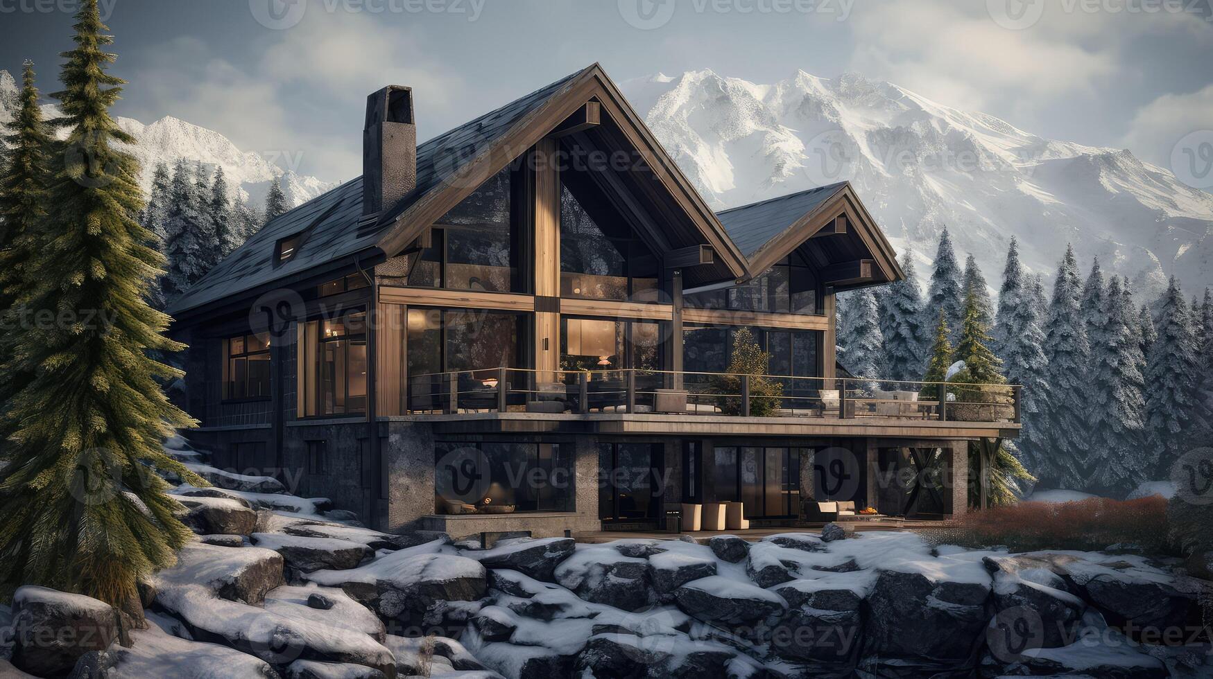 timber tall house photo