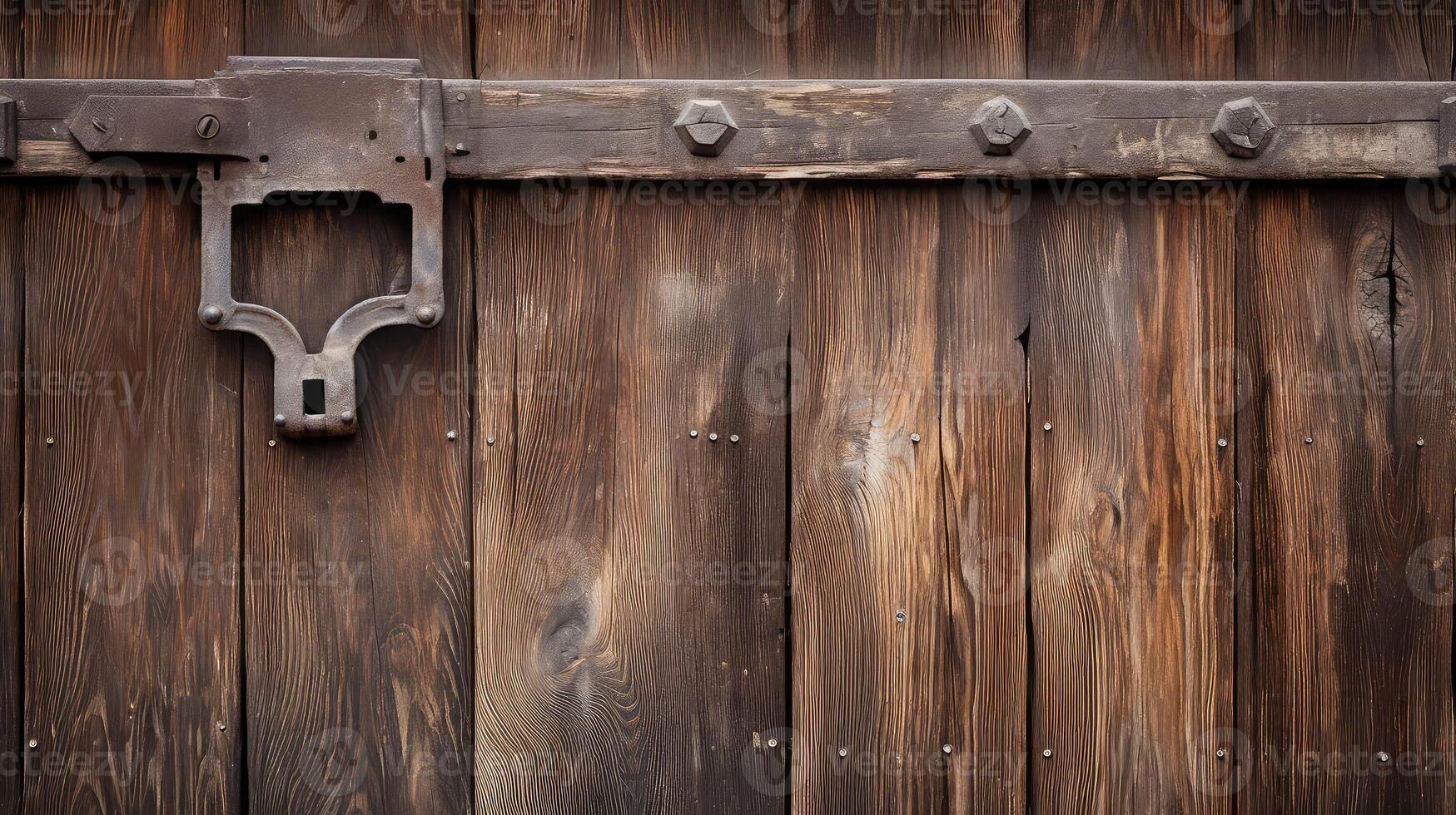 brown horse stall door photo