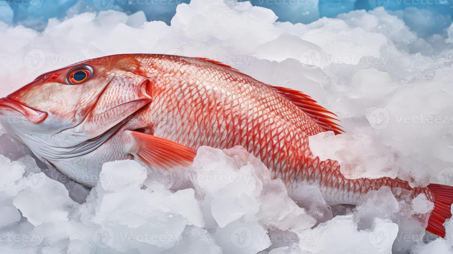 ice red snapper fillet photo