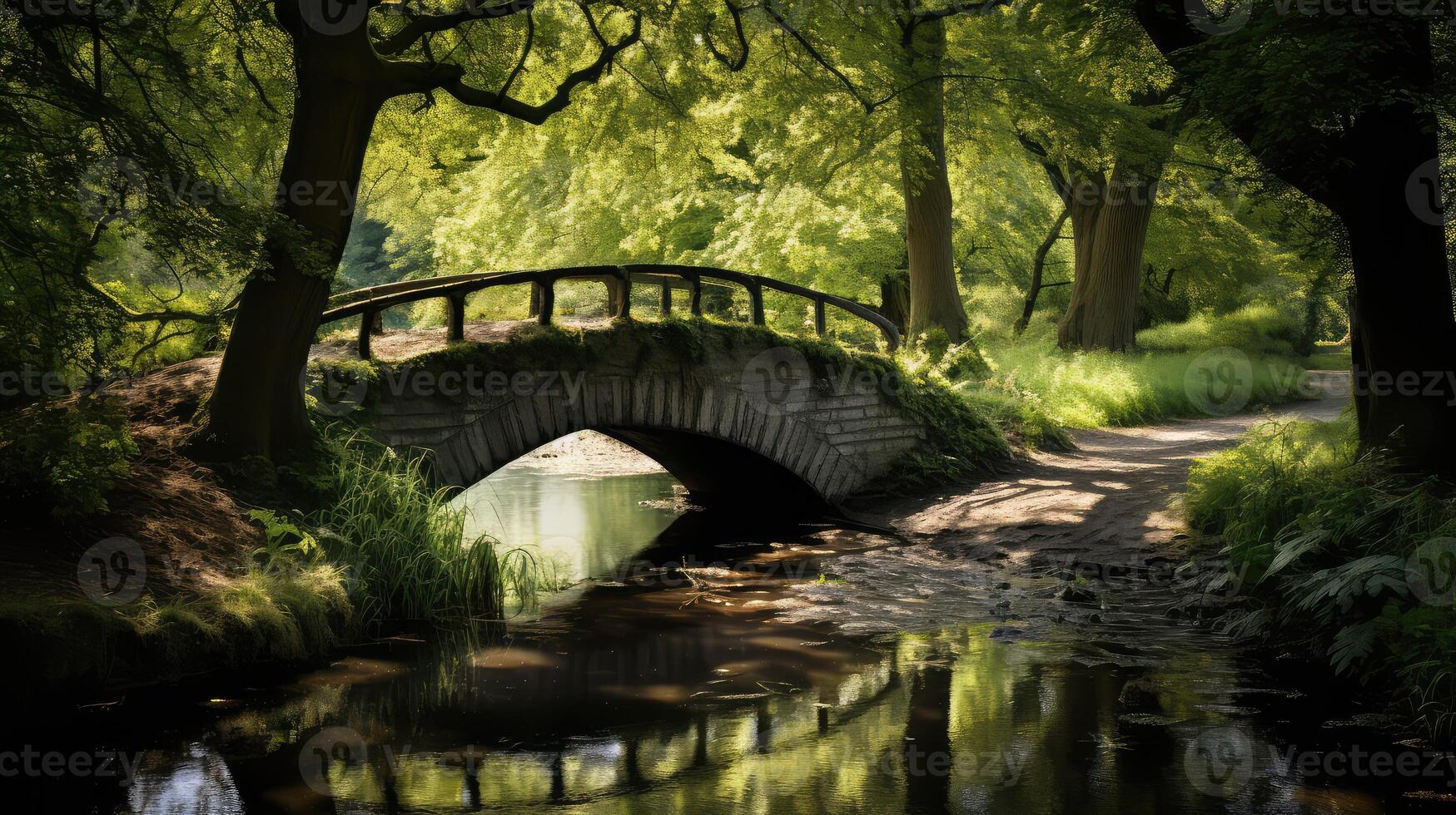 wooden bridge over water photo