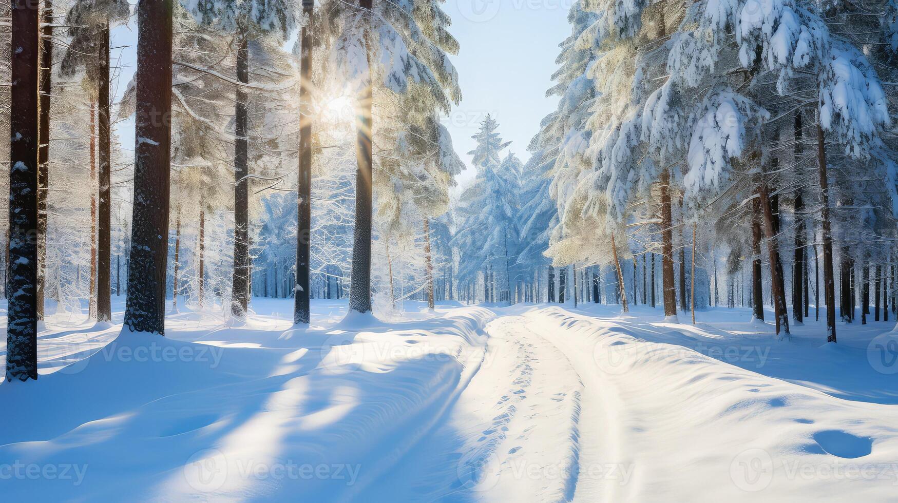 pine groomed snow photo