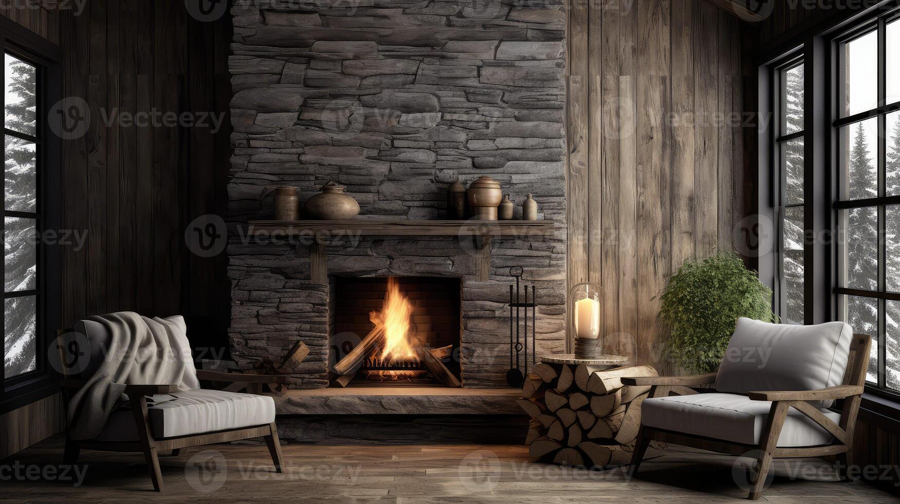 cozy wood planks gray photo