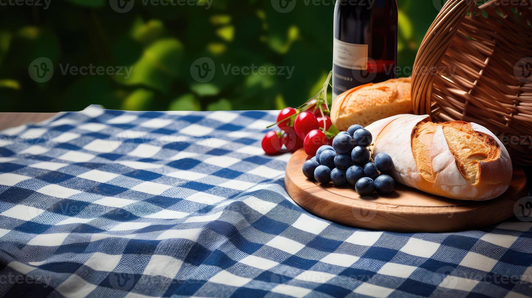 picnic blue checkered background photo
