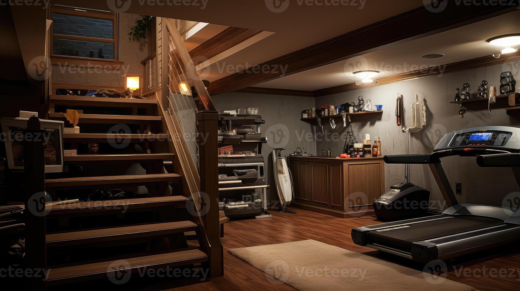 cozy treadmill in house photo